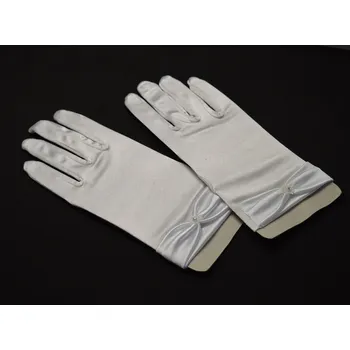 Rukavice Bílé prstové rukavice s mašlí