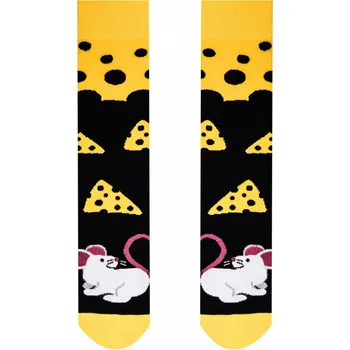 Pánské ponožky Veselé ponožky Myš a sýr, Střih Pánsky/UNISEX, Velikost 35-38
