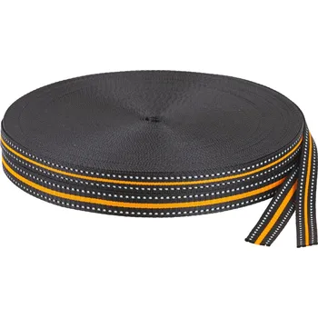 Reflexní popruh dvoubarevný š. 20 mm černo-oranžový - balení 5 m