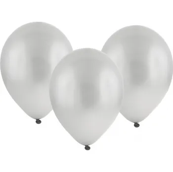 Balónek Latexové balónky metalické - stříbrné 10ks 30cm