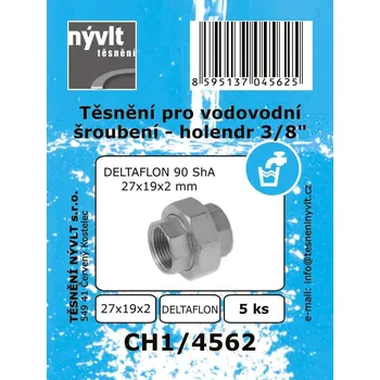 SADA těsnění holendru 3/8" ploché; DELTAFLON 29x17x2 mm; 5 ks - CH1/4562