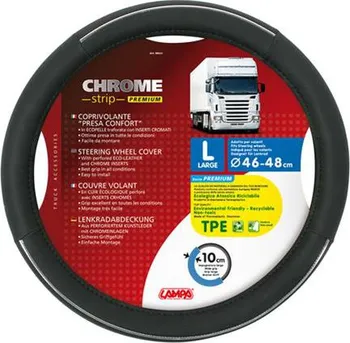 Potah na volant Lampa Crome Strip Premium 46 - 48 cm černý 