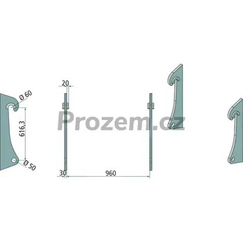 Sada nářadí Sada háků / úchytů pro JCB, kozole k navaření, 2 ks (755210)