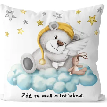 Dekorativní polštářek Polštářek Zdá se mně o tatínkovi – bílá (Velikost: 40 x 40 cm)