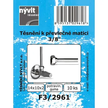 SADA těsnění převlečné matice 3/8" potravinářská guma 14x10x2 mm 10 ks - F3/2961