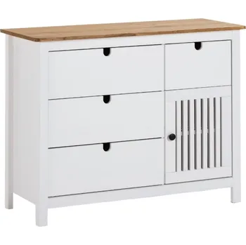 Komoda Bílá borovicová komoda Marckeric Bruna 100 x 40 cm