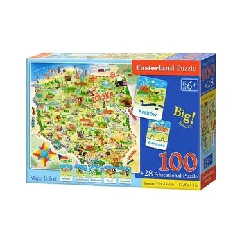 Puzzle Puzzle 100+28 Mapa Polski CASTOR