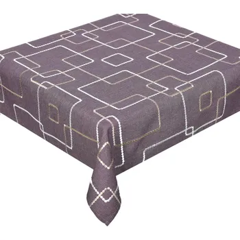 Ubrus celoroční Korálkové čtverce hnědé cena od - 120 x 140cm