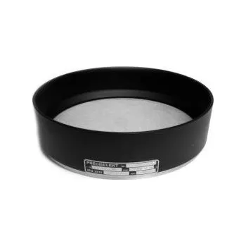 Plech na pečení Síto analytické Preciselekt, třídicí médium děrovaný plech, rám z černého lakovaného hliníku, neověřené, Průměr x výška síta [mm]: 200 x 50, Tvar otvorů: Kruhový, Velikost otvorů [mm]: 26