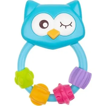 Akuku Chrastítko pro miminka sova modrá