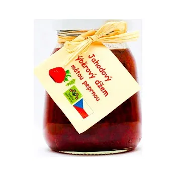 Jahodový výběrový džem s mátou peprnou, 200 ml
