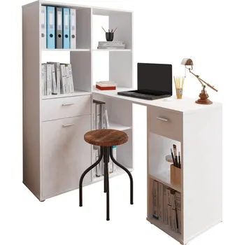 Psací stůl PC stůl Rohový pracovní stůl Mineson Bílá