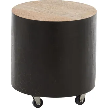 Konferenční stolek Dřevěný kulatý odkládací stolek na kolečkách Mirro - Ø 40*44cm
