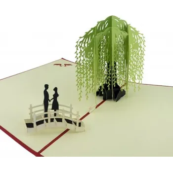 3D přání - Pár pod vrbou , promoce - dárek k promoci