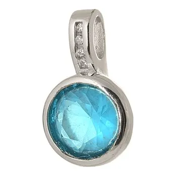Přívěsek Stříbrný přívěšek s modrým zirkonem STRZ0713F