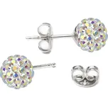 NUBIS® Stříbrné náušnice kuličky Crystals from Swarovski® AB - SWAG06-AB