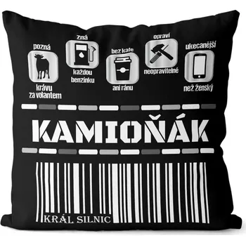 Dekorativní polštářek Polštářek Kamioňák 100% (Velikost: 40 x 40 cm)