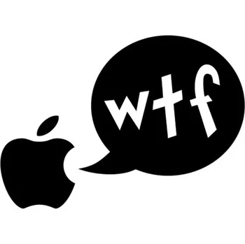 Samolepicí dekorace na vozidlo Samolepka apple wtf na auto a motorku, tuning nálepka (5201)