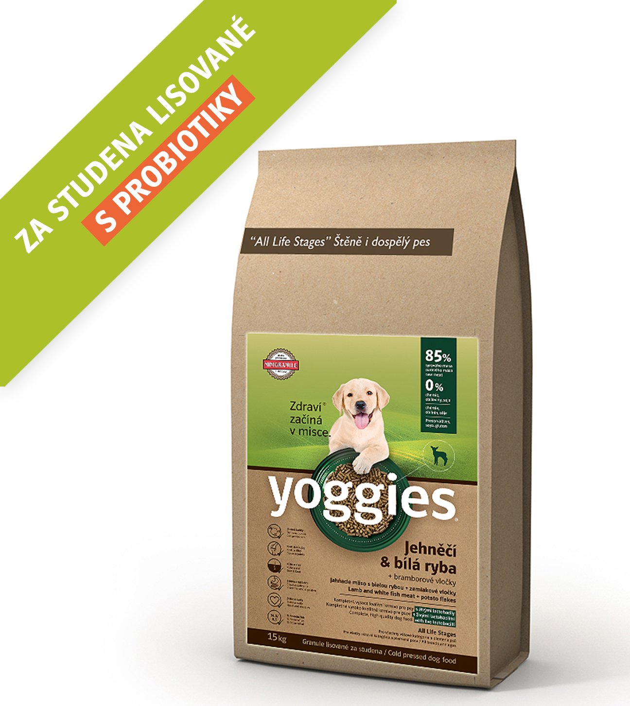 YOGGIES minigranule jehněčí maso a bílá ryba Balení: 2kg
