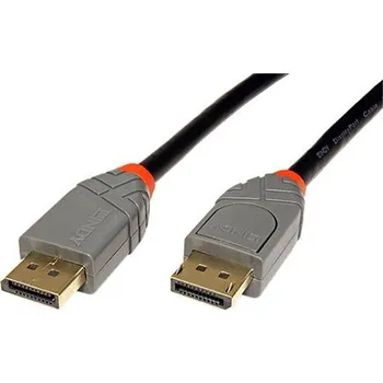 Video kabel Lindy DisplayPort kabel v.1.4 (HBR3, 8K@30Hz), DP(M) - DP(M), Anthra Line, 0,5m, černý (36480) - 11.43.5660