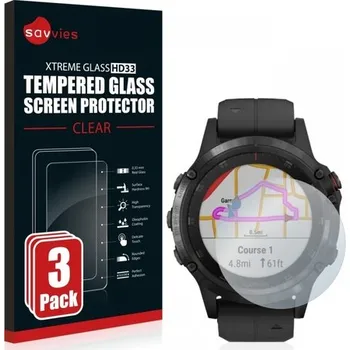 Příslušenství k chytrým hodinkám Savvies Ochranné sklo 3 ks pro Garmin Fenix5 Plus