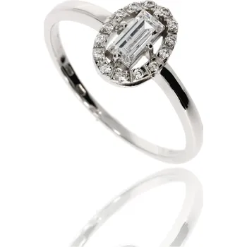 Prsten Zlatnictví Helios Prsten z bílého zlata se zirkony B45784