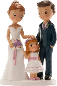 Svatební dekorace Dekora Figurka na dort Manželé s holčičkou 16 cm