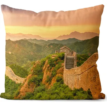 Dekorativní polštářek Foto polštář Čínská zeď 40x40 cm (Velikost: 40 x 40 cm)