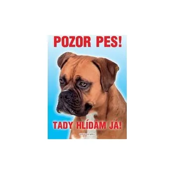 Grel nálepka pozor pes boxer