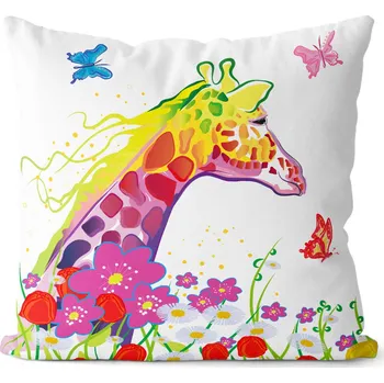 Dekorativní polštářek Polštář Žirafa art (Velikost: 40 x 40 cm)