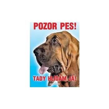 Grel nálepka pozor pes bloodhound