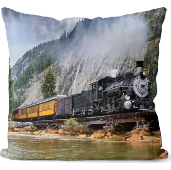 Dekorativní polštářek Polštářek Lokomotiva (Velikost: 40 x 40 cm)