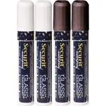 Silný křídový voděodolný popisovač Securit, šířka hrotu 2-6 mm, 2xbílý, 2xčerný