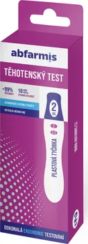 Diagnostický test Abfarmis Těhotenský test 10 mIU/ml plastová tyčinka 2 ks