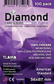 Příslušenství k deskovým hrám Tlama Games American Standard Diamond Purple obaly na karty 56 x 87 mm 100 ks