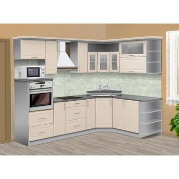 Kuchyňská linka Nabytekmorava Levná kuchyňská linka MODENA A barva kuchyně: šedá/béžová, příplatky: navíc rampa+věncová lišta+3 bodová světla+trafo a kabely