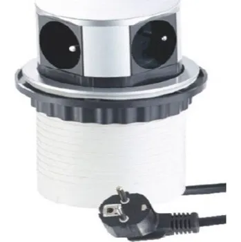 Elektrická zásuvka Zásuvka BOX 4 x 230 V AC (16 A) stříbrná