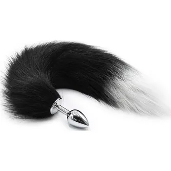 Černý liščí ocas s bílým koncem, vel. S