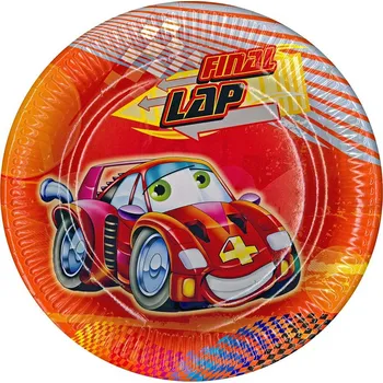 Party nádobí Papírový talíř - Auto, velký 8 ks