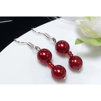 Náušnice Náušnice perličkové červené Na135