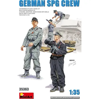 Plastikový model Miniart 1/35 German SPG Crew (4 fig. w/ ammo boxes&shells)