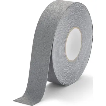 Výstražná páska Šedá plastová voděodolná protiskluzová páska FLOMA Super Resilient - 18,3 m x 5 cm a tloušťka 1,3 mm