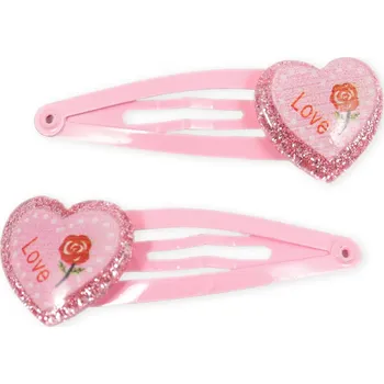 Sponky do vlasů se srdíčkem, 2 ks Barva: světle růžová