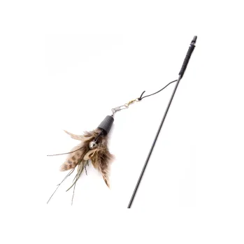 Hračka pro kočku JK Pírka s rolničkou na prutu 46 cm