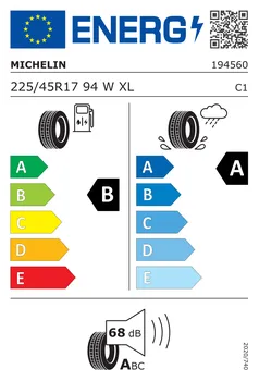 energetický štítek letní pneumatiky Michelin Primacy 4 225/45 R17 94 W XL