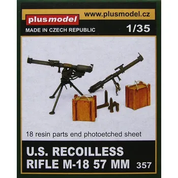 Plastikový model Plusmodel 1/35 US Recoilless Rifle M-8 57mm (18 resin parts)