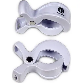 Držák na kočárek Petite&Mars Kočárkový kolíček, bílý- 2ks