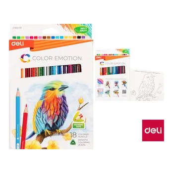 Kresba Pastelky DELI trojhranné 18 barev Color Emotion EC00210