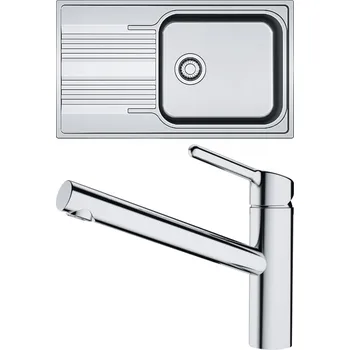 Nerezový dřez Set Franke N84 (dřez SRX 611-86 LB + baterie FC 3054.031 ORBIT Chrom) 101.0650.599