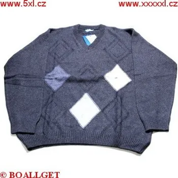 Pánský svetr Pánský svetr modrý s kosočtverci výstřih do " V " 3XL - 4XL ODE-PSV021 - 140